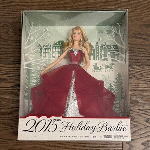 NEW 2015 Holiday Barbie Doll in Red Gown